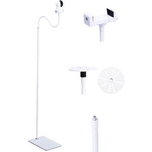 LamYHeng 80"-31" Tall White Floor Holder Stand Mount for Security Cameras, 3.2lbs Base, Height Adjustable 31.5-80", Compatible with Baby Camera Monitor/Security Cameras/Pet Camera
