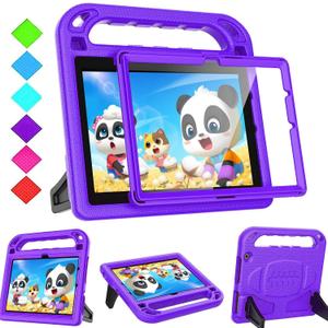 BMOUO Kids Case for Fire HD 10 Tablet (13th/11th Generation, 2023/2021) with Screen Protector, Shockproof Case for Amazon Fire HD 10 Tablet - Purple