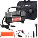 GSPSCN 6X Faster Inflation Tire Inflator Heavy Duty Double Cylinders with Portable Bag- Car AccessoriesMetal 12V Air Compressor Pump 150PSI with Adapter for Car, Truck, SUV Tires, Dinghy, Air Bed