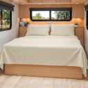 Short Queen Size 4 Piece Sheet Set - RV Short Queen, Ultra-Soft, Breathable & Cooling Bed Sheets Set with Deep Pockets - Hotel Luxury Bedding for Women & Men - Wrinkle Free & Fade Resistant - Wheat