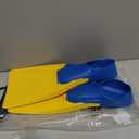 Sporti Essential Floating Swim Fins (Color) - Youth 4-5 / W 6 (YellowBlue) | Long-Blade Kick Aid, 100% Rubber, Lap Sets and Snorkeling, Slip-on Foot Pocket, Fresh/saltwater Buoyancy