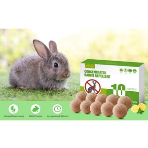 Deer Rabbit Repellent Outdoor 10 Pack - Natural Peppermint Oil Deer Repellent Balls, Bunny Deer Deterrent for Garden Lawn Yard, Powerful Rabbit Repellant Keep from Eating Plants Flowers, Pet Safe