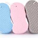 3D Magic Body Scrubber Exfoliator Bath Sponge, Super Soft Shower Exfoliating Dead Skin Remover for Adults, Children & Pregnant Women, Skin Friendly &Reusable for All Skin Types(Blue+Pink+Gray) 3 Pack
