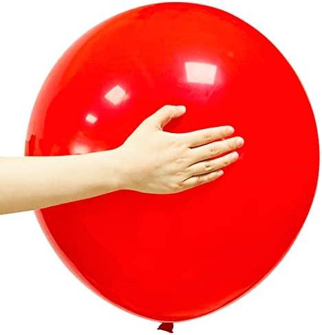 Red Balloons 18 Inch 12 Pack Large Latex Party Balloons Round Helium Balloon for Christmas Wedding Birthday Valentine's Day Engagement Anniversary Festival Party Decorations (Red Balloons 18 inch)