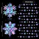 Halloscume 12 Pcs Winter Decorations 3D Hanging Snowflake Wonderland Decorations Iridescent 3D Winter Snowflake Garland Paper Streamer for Christmas Birthday New Year Party Supplies