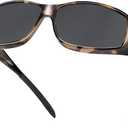 Fit Over Wrap Sunglasses Polarized Lens Wear Over Eyeglasses 100% UV Protection for Men and Women (Brown, M)