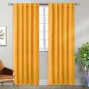 BGment Rod Pocket and Back Tab Blackout Curtains for Bedroom - Thermal Insulated Room Darkening Curtains for Living Room, 2 Window Curtain Panels (42 x 84 Inch, Mustard Yellow)