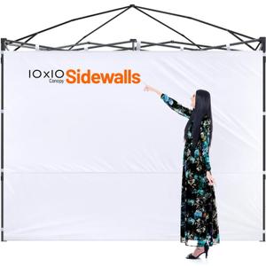 Sidewalls for 10x10 Pop Up Canopy,420D Polyester Waterproof,1 Pack SunWall Only(Canopy Tent NOT Included) (White-1, 10x10)