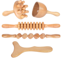 Wood Therapy Massage Tools 5-in-1 Lymphatic Drainage Massager Maderoterapia Kit Wooden Massager Body Sculpting Tools for Muscle Pain Relief, Anti-Cellulite, Body Contouring and Shaping