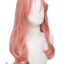 DAZCOS Long Wavy Peach Aya Osawa Cosplay Wig Adult Womens Cosplay Costume Outfits Accessories for Party Halloween (Peach-A, Long, Wavy)