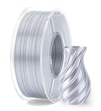 ELEGOO Silk PLA Filament 1.75mm Silver Grey 1KG, Shiny 3D Printer Filament Dimensional Accuracy +/ - 0.02mm, 250g Spool Fits for Most FDM 3D Printers