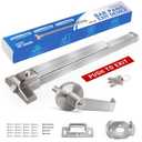 Commercial Door Push Panic Bar, SS304 Panic Bars with Exterior Lever Handle, 31 Exit Device with 3 Keys for Emergency Exit, Suitable for Metal, Wood, and Left/Right Handed Doors (Silver with Lock)