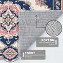 Oriental Area Rug Pink Blue Washable 3x5 Rugs for Living Room Bedroom Traditional Beige Non-Slip Soft Floor Large Carpet for Office Entryway Bathroom