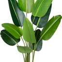 Artificial Bird of Paradise Plant 5.2Ft Fake Tropical Palm Tree with 10Trunks Faux Banana Leaf Trees in Pot for Home Indoor Outdoor Office Modern Decor Housewarming Gift1Pcs (1pack)