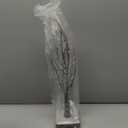 Fudios Lighted Snow Dusted Christmas Tree with Timer Battery Operated 18in Home Decor, Pre-lit Artificial Tabletop Snowy Trees with 24 LED for Winter Party