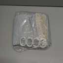 Light Blue Shower Curtain Linen Coastal Ocean Striped Shower Curtains for Bathroom with Tassel 72 X 72