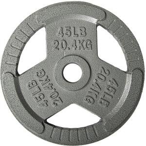Fitvids Cast Iron Plate Weight Plate for Strength Training and Weightlifting, 2-Inch Center, 45LB (Single)