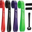 LEEKEY Resistance Bands for Working Out, Exercise Bands with Door Anchor,Pull Up Assistance Bands for Men and Women- Strength Bands for Fitness Training, Physical Therapy,Home Workouts (15-125LBS COLOR+Grip)