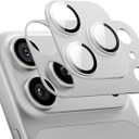 MAGIC JOHN for iPhone 17 Pro Max Camera Lens Protector 6.9'', HD Clear, Magnetic Tempered-Glass Lens Film, Ultra-Tough, Anti-Scratch, Case Friendly, 2 Pack,Sliver