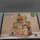 City Bakery Cafe House Building Set with Light, 1289 PCS Baking Shop Building Block Toy with Coffee Cake Bread Bakery Room, Pastry Construction Model for Adults Teens Kids Boys Girls Ages 8-12+