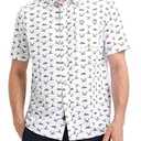 M MAELREG Mens Button Down Short Sleeve Shirt Casual Tropical Floral Printed Stylish Dry Fit Mens Hawaiian Shir L