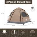ADSMART Instant Tents for Camping 2-3 Person Tent Waterproof Easy Setup Sets Up Backpacking Tents with Carry Bag for Outdoor Hiking