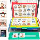 Visual Communication Book,162 ASD Photo Picture Cards: Autism Language Vocabulary, Speech Articulation Therapy, ADHD & Aprexia Learning (English Plastic Cartoon Picture Book, Small)