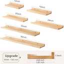 Wood Floating Shelves Set of 2 Pine Wood Wall Shelf 24 inches, Floating Shelf for Wall Mounted - Upgrade Width 5.85", Floating Display Shelves for Living Room Bedroom Kitchen Bathroom, Natural