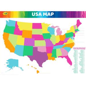 Crayola Dry-Erase USA Map, 23-1/2" x 17-1/2"