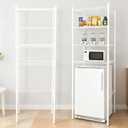4-Tier Adjustable Mini Fridge Organizer Rack, Heavy-Duty Metal Storage Shelf for Over Mini Fridge, Microwave Stand for Dorm, Kitchen, Office