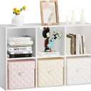 Wood 6 Cube Storage Organizer, 11 in Cube Shelf, White Cubby Storage Organizer with Back Panel & Open Compartments, Vertical or Horizontal Cube Bookshelf Bookcase for Living Room, Bedroom, Entryway