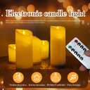 Flameless LED Candles Set of 5 with Dancing Flame Effect, Remote Control & 24-Hour Timer, Perfect for Yoga & Meditation Atmosphere, Battery Operated Indoor & Outdoor Candles (D3 x H3.94-7.87)