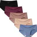 INNERSY Women's Soft & Thin No Show Modal Underwear Quick Dry Panties for Summer 5-Pack (X-Large, Morandi)