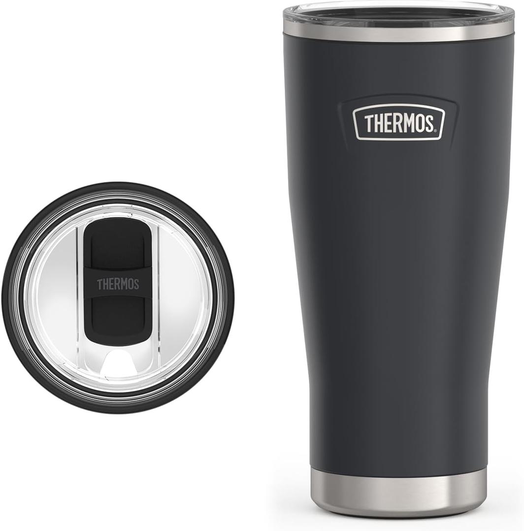 THERMOS ICON SERIES Stainless Steel Cold Tumbler with Slide Lock, 24 Ounce, Granite