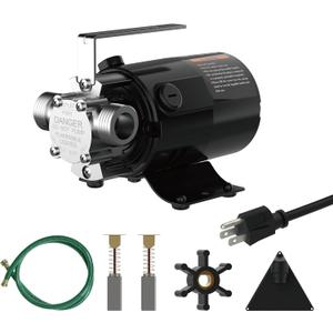 120V Electric Water Pump - 330 GPH Utility Pump, 1/10 HP for Rain Barrel, Garden Hose, Ponds, Pools, Aquariums, Hot Tubs