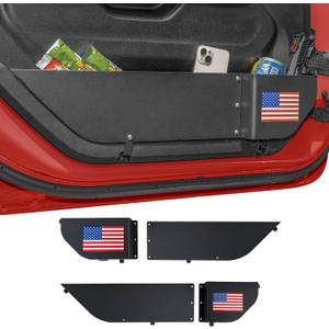 2 Pack Metal Front Door Storage Pockets Compatible with Jeep Wrangler JL JLU 4XE 2018-2025 & Gladiator JT 2020-2025 Interior Accessories Door Insert Organizer Box