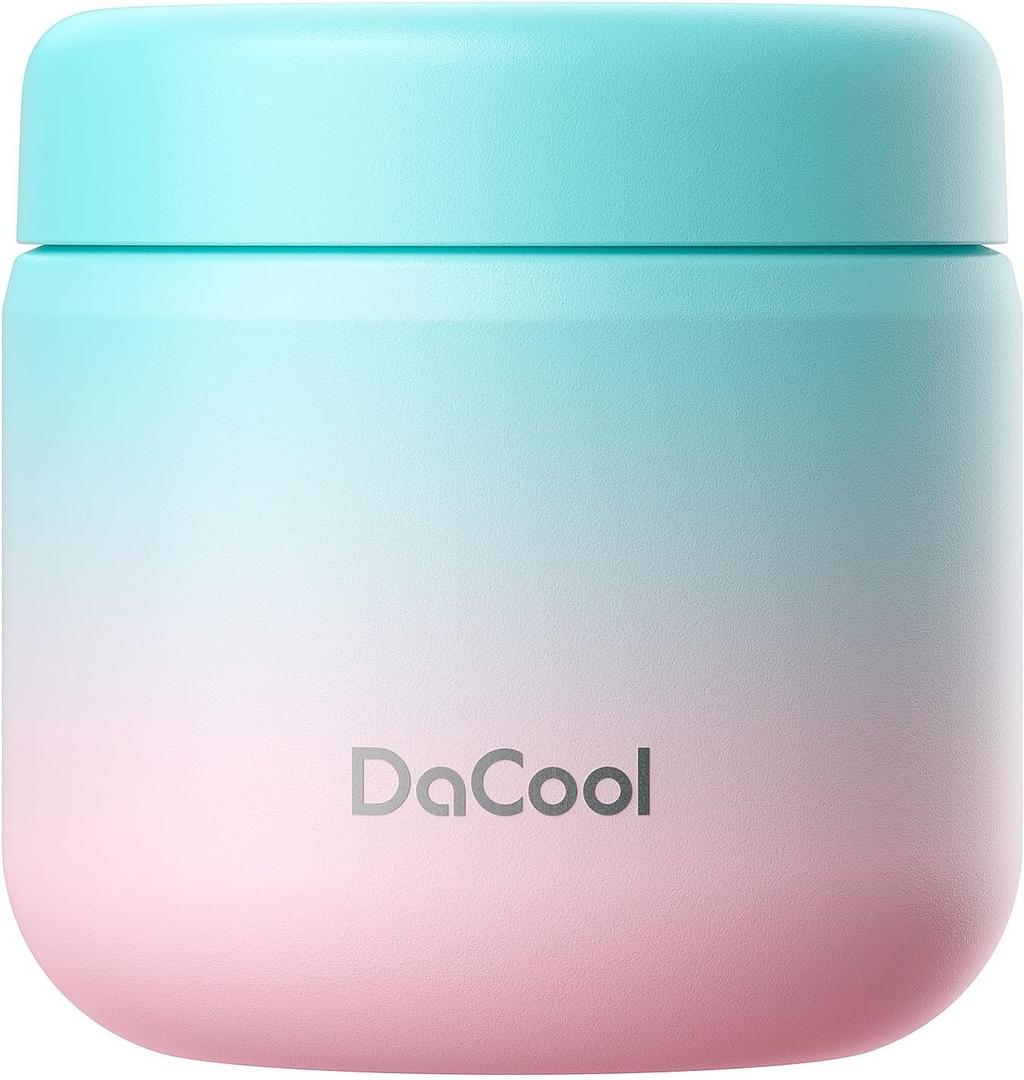 DaCool Kids Thermo for Hot Food Vacuum Stainless Steel Insulated Food Jar 13.5 OZ Kids Lunch Food Thermo Insulated Lunch Container Bento for School Office Picnic Travel Outdoors,Leakproof,BPA Free (Cotton Candy)