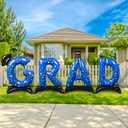 Graduation Party Decorations-Blue Standing 'Grad' Foil Balloon Phrase - Graduation Party Supplies for Indoor/Outdoor Celebrations graduation yard signs class of 2024