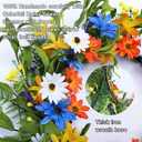 Floralies 20" Handmade Spring Summer Wreaths for Front Door Farmhouse Wreaths Floral Flower Daisy Spring Indoor Wreath Home Dcor