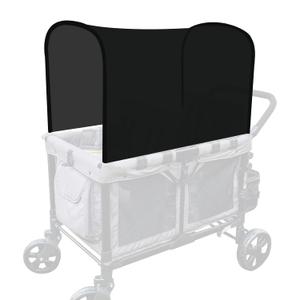 Stretchy Panoramic Canopy Compatible with Wonderfold Stroller Wagons W2/W4 All Model,UPF50+ Fabric Sun Shade and Protection for Riders(Black)