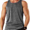TACVASEN Men's Tank Tops Quick Dry Sleeveless Workout Muscle Shirt Athletic Bodybuilding Gym Performance Tee Shirts (X-Large, Dark Grey)