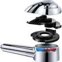 Enhon Lever Handle Replacement for 10424, Single Lever Handles Kit Compatible with Delta Series 1700 Monitor Tub and Shower Faucets, 5 in H X 2 in W Faucet Handle (1 Pack,Chrome)