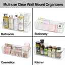 ZEXALOR Wall Mounted Organizer Bins, Wall Mount Spice Rack, Adhesive Hanging Bin Fridge Organizer for Bathroom,Kitchen,Cabinet,Pantry,Countertops (12.23.93.1")