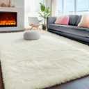 PAGISOFE Ultra Soft Area Rugs for Living Room 6x9 Ft,Cream White Soft Fuzzy Shaggy Rugs for Bedroom, Office Ivory Nursery Carpet Boys Girls Dorm Pastel Rug for Kids Room Home Decor Aesthetic