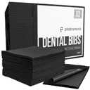 Disposable Dental Bibs 13"x18" (125 Pack) - 3 Ply Waterproof Tattoo Bib Sheet for Patients - Dentist or Medical Tray Cover and Nail Table Cover Supplies, Black
