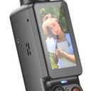 W & O Vlogging Camera with 180 Rotating Lens, Pocket Camera with Audio & Video Recording,7-Hour Battery, Handheld POV Cameras with 32GB, Easy One-Button Recording for Travel,Daily Life (Dark Gray)