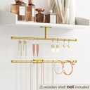 Wall Hanging Jewelry Organizer: 12.6'' Necklace Holder for Earring, Bracelet, Rings, Hairband, Glasses, Gold 2-Pack, Screws Included