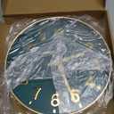 Modern Wall Clock, 10 Inch Digital Wall Clocks Battery Operated, Round Non Ticking Silent Analog Clock for Bedroom Living Room Kitchen Office Gym Classroom Decor, Gold Green Battery Clock