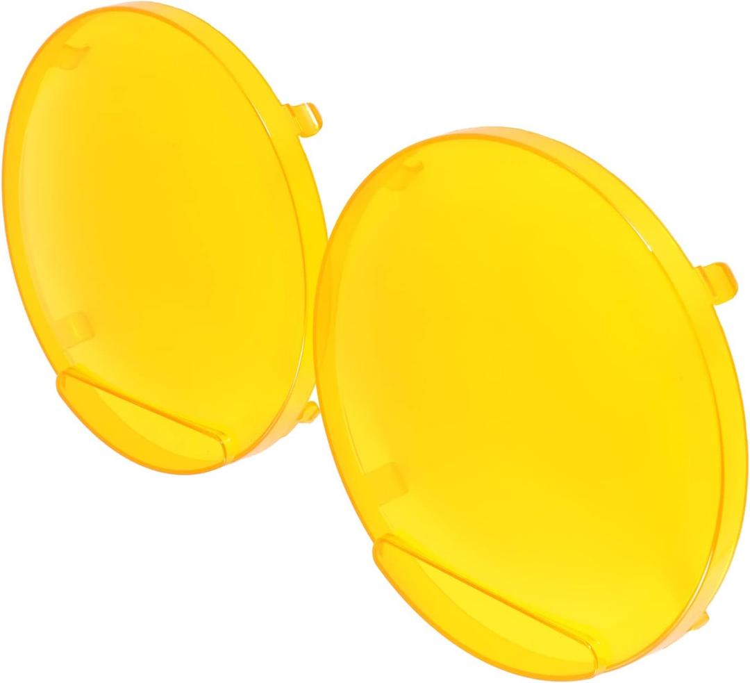 Auxbeam 9 inch Amber Light Covers, 2PCS Round Off Road Protective Covers PC Lens, Plastic Yellow Fog Driving Offroad Lights Bumper LED Pods Light Bar