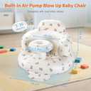 Inflatable Baby Seat with Tray, Comfortable Sit Me Up Floor Seat for Baby Learning to Sit, Portable Built in Air Pump Blow Up Baby ChairSitting Support Infant Chair for 3 Months Up (Bear Cub)